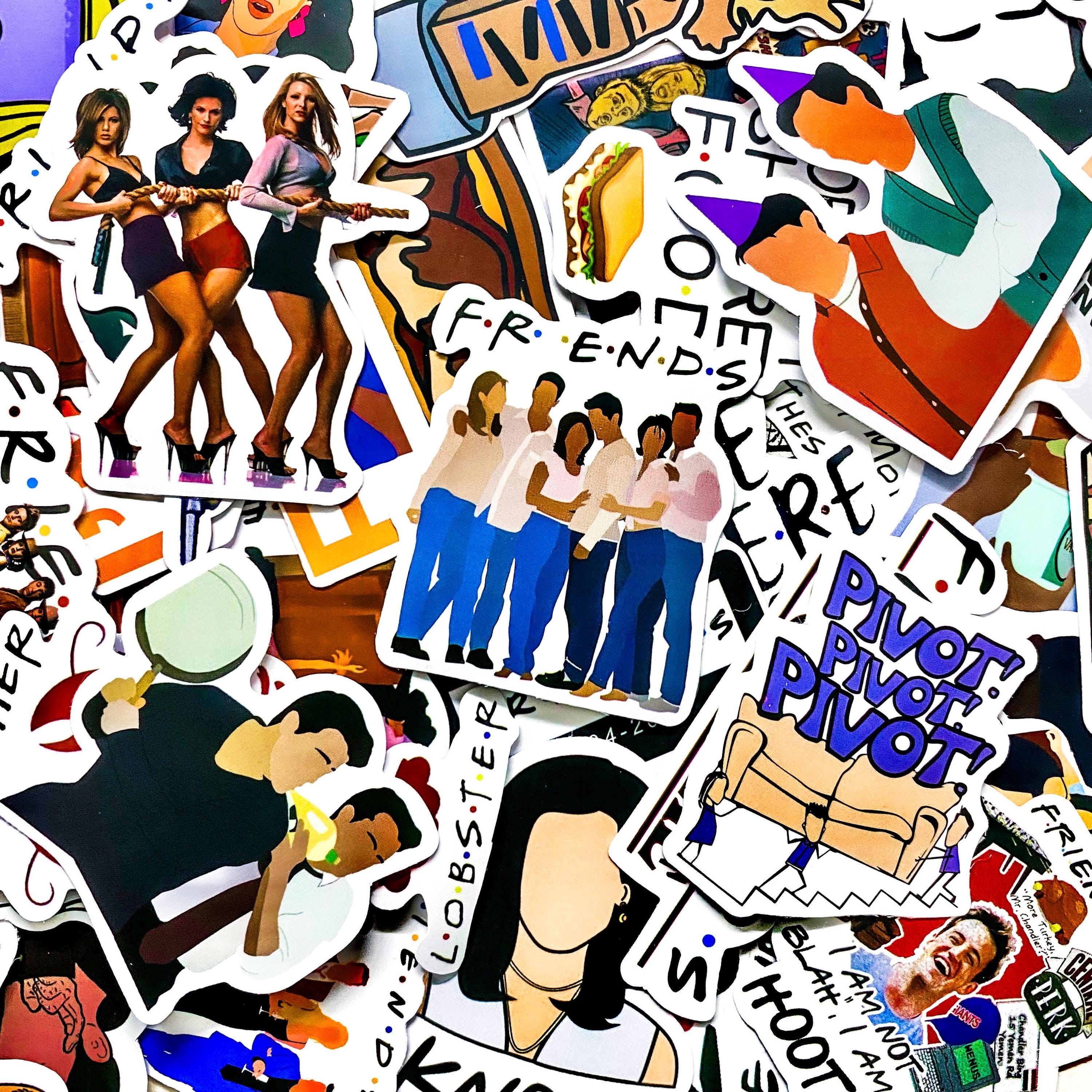 Pack of 50 Friends Sitcom Stickers, Retro 90s TV Stickers, Comedy Show ...