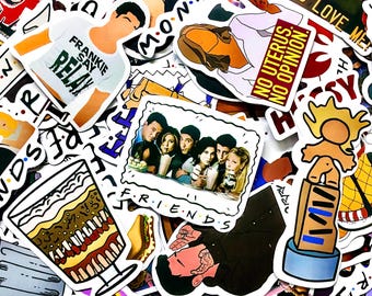 Lot de 50 autocollants de sitcom Friends, autocollants TV rétro des années 90, autocollants comédie, autocollants fan arts TV, autocollants imperméables pour ordinateur portable, téléphone