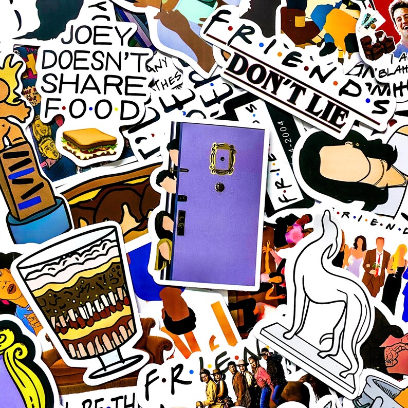 Pack of 50 Friends Sitcom Stickers, Retro 90s TV Stickers, Comedy Show ...