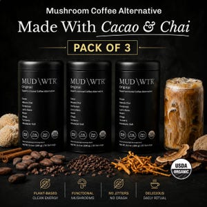 MUDWTR 100% Original Mushroom Coffee Alternative | USA 30 Servings pack of 3