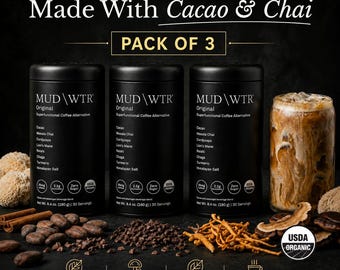 MUDWTR 100% Original Mushroom Coffee Alternative | USA 30 Servings pack of 3