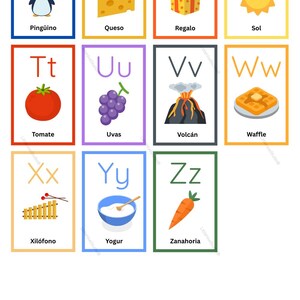 Spanish Alphabet Flashcards for Kids | ABC Learning Cards (digital ...