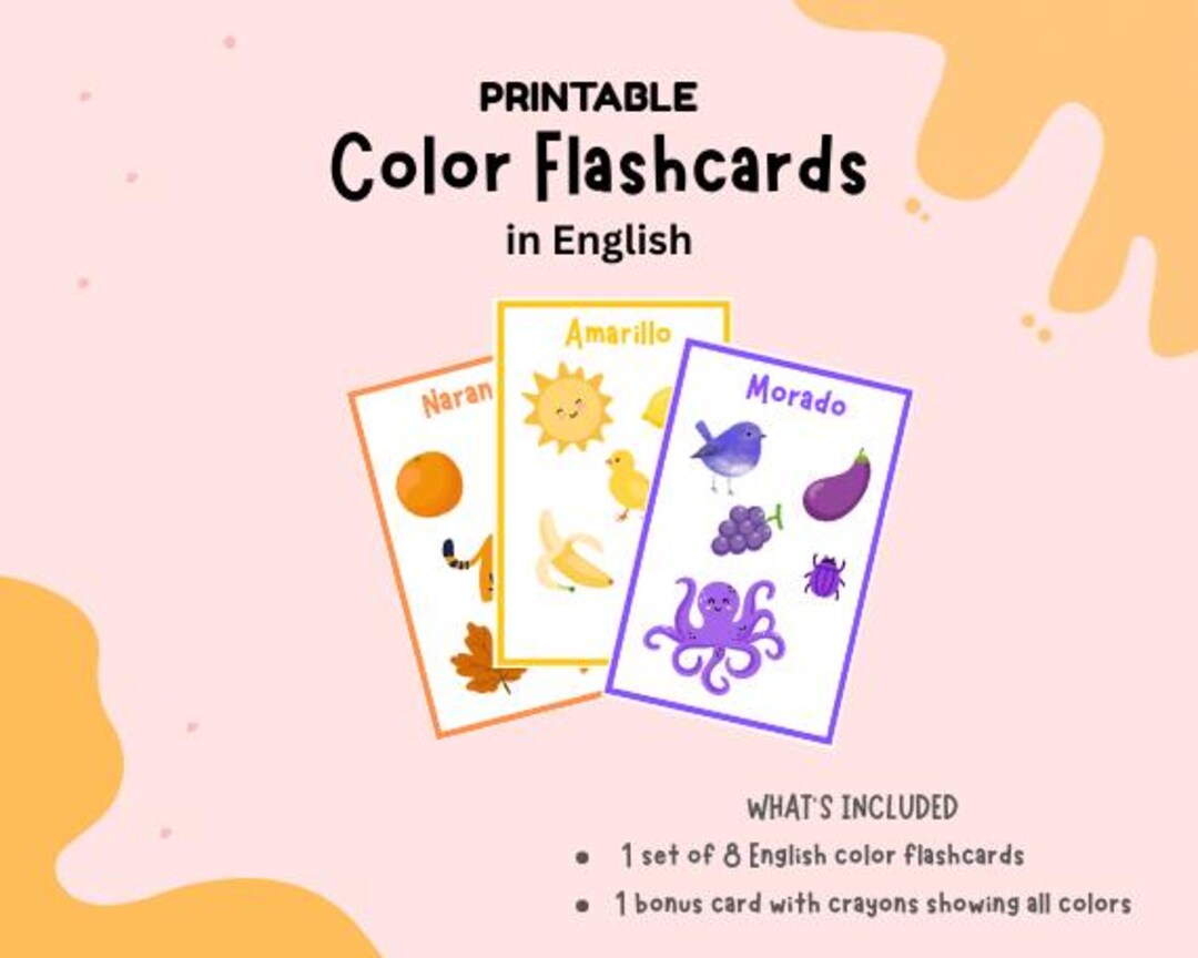 Printable English Color Flashcards for Kids | Preschool & Kindergarten ...