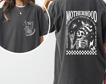 Comfort Colors® Motherhood Sometimes I Rock It Sometimes It Rocks Me Shirt, Mama Shirt, Mom Shirt, Rocker Mom Gifts, Mothers Day Gift