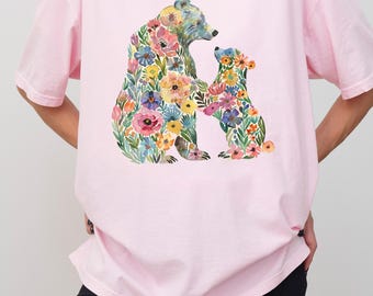 Comfort Colors® Mama Bear Shirt, Floral Mama Bear Shirt, Cute Mom Shirt, Mom-Life Shirt, Mother's Day Gift, Gift For Mothers