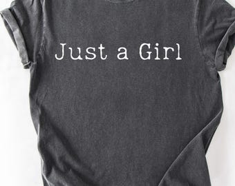 Comfort Colors® Just a Girl Tee, Vintage Women Shirt, Trend Musical Women Shirt