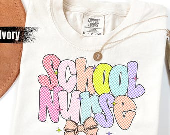 Comfort Colors®School Nurse Shirt Nurse TShirt School Shirts For Nurse Cute School Nurse Shirt Graphic Tees Women Trendy School Nurse Shirt