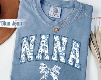 Comfort Colors®Floral Nana T-Shirt, Cute Nana T-shirt, Mother's Day Gift, Mommy Shirt, New Mom Gift, Gift for Mother, Nana Shirt