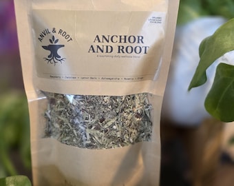 Organic Anchor and Root Tea — Raspberry, Ashwagandha, Oatstraw Wellness Blend