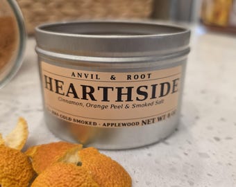 Hearthside — Cinnamon, Orange & Applewood Smoked Salt | Warm Spice Holiday Sea Salt | Winter Gift