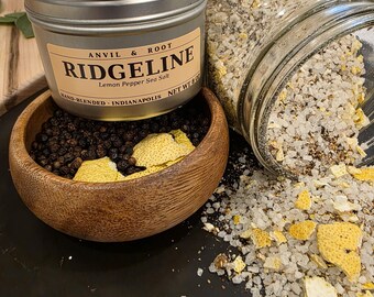Ridgeline — Lemon Pepper Sea Salt | Freeze-Dried Lemon Peel | Artisan Small-Batch Finishing Salt