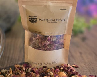 Organic Rose Buds and Petals — Tea, Bath Soaks, Skincare, Culinary