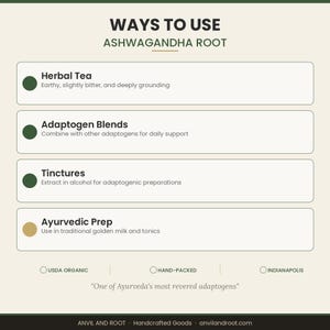 Organic Dried Ashwagandha Root | Adaptogenic Wellness Tea & Tinctures image 7