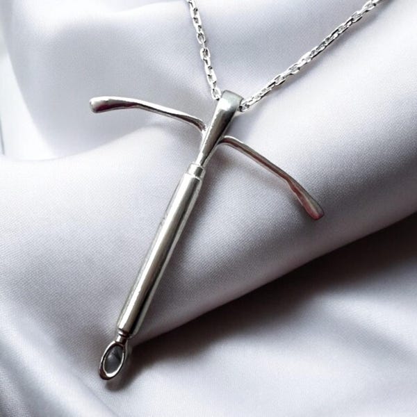 IUD Necklace in Sterling Silver and Gold Variations | Feminist Jewelry