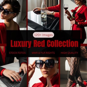 Luxury Red Collection | 120+ Stock Images | Digital Marketing | Photos | Instagram Feed | Aesthetics Stock Photos
