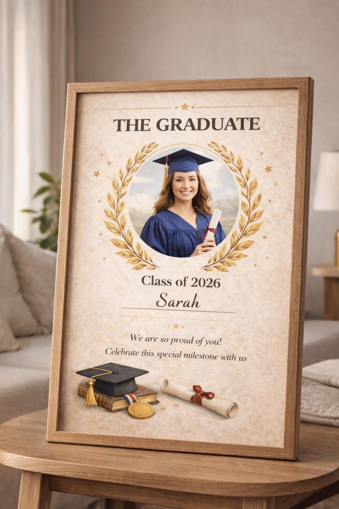 Graduation Poster Canva Template, Class of 2026 Sign, Custom Photo ...