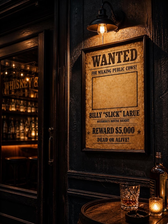Funny Wanted Poster Printable – Custom Photo Booth Sign, 1920s Party Decor, Gangster Theme, Bachelorette Humor, Vintage Mugshot