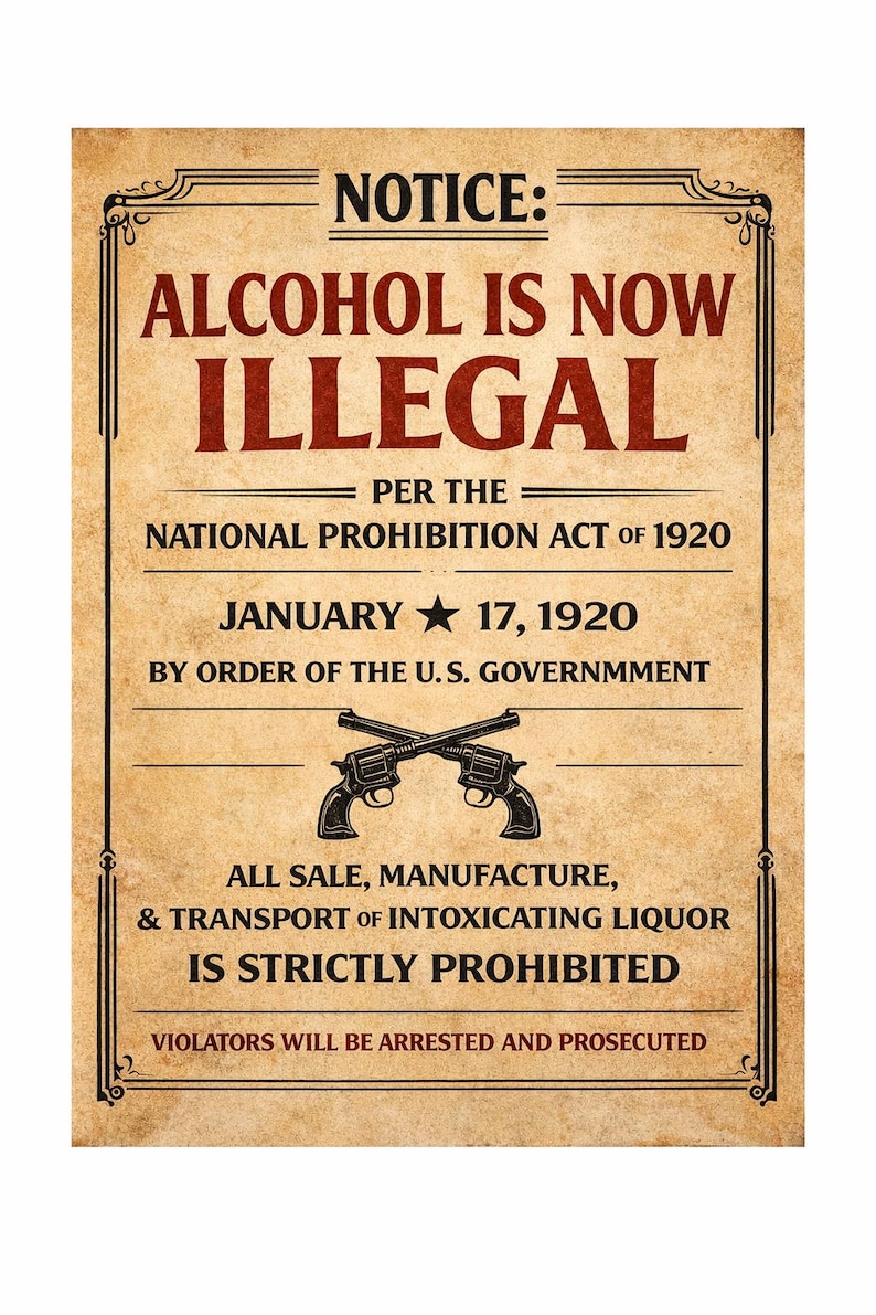 Prohibition Lettering 1920s Prohibition Poster Set – Speakeasy Wall Art Bundle – Gatsby Party ...