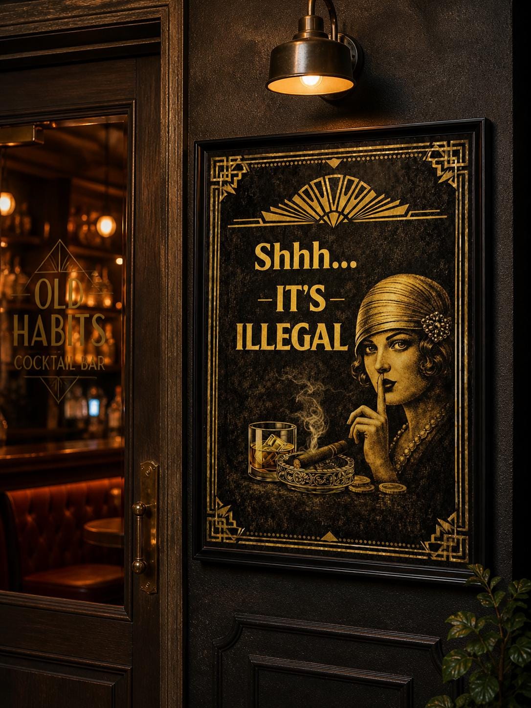 Shhh It’s Illegal Printable Sign, 1920s Prohibition Party Decor ...