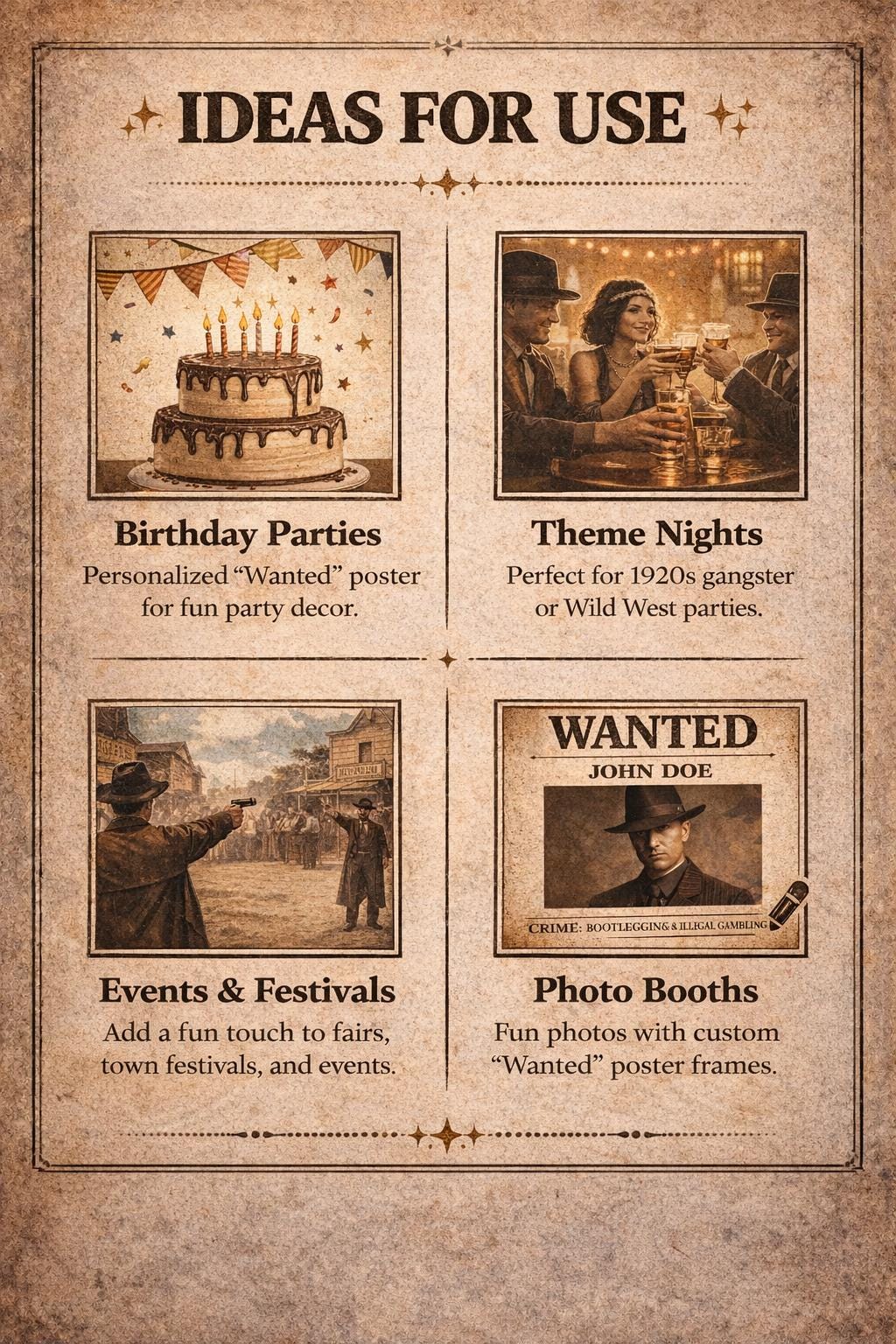 1920s Prohibition Bar Menu Printable, Speakeasy Cocktail Sign, Gatsby ...