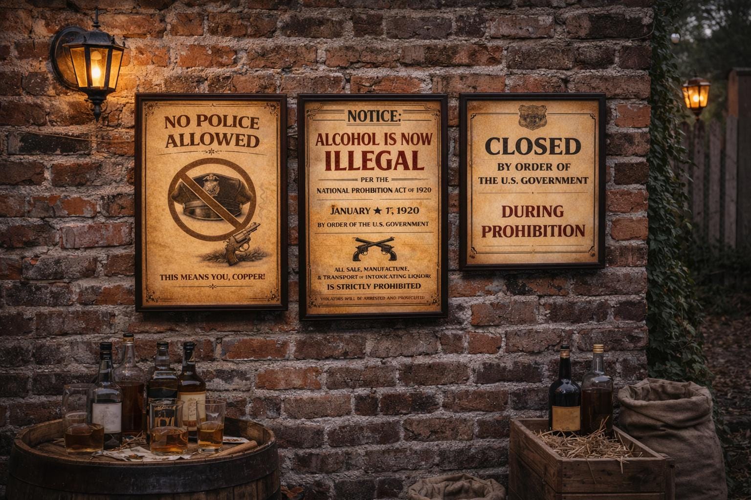 1920s Prohibition Poster Set – Speakeasy Wall Art Bundle – Gatsby Party ...