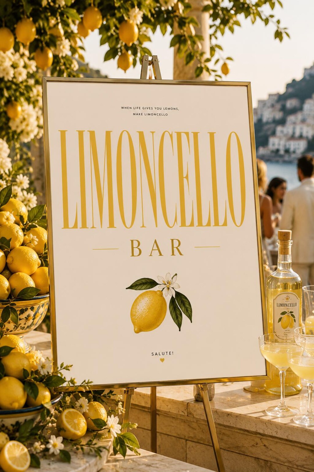 Limoncello Sign Limoncello Bar Sign, Italian Wedding Decor, Amalfi Coast Wedding Sign ...