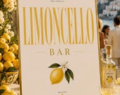 Limoncello Bar Sign, Italian Wedding Decor, Amalfi Coast Wedding Sign, Lemon Wedding Bar Printable