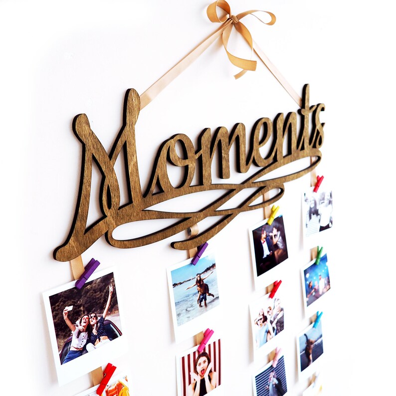 Photo Board Display Holder Memory Board Bulletin Board Etsy