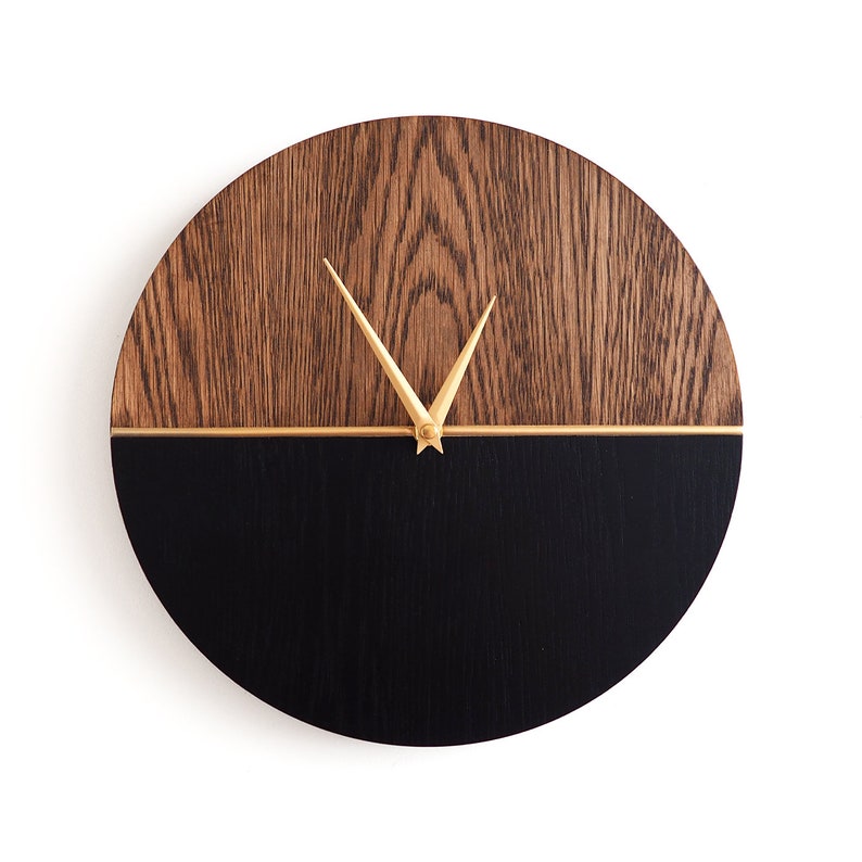 Modern Wood Wall Clock Home Decor Gift Idea Ready To Ship