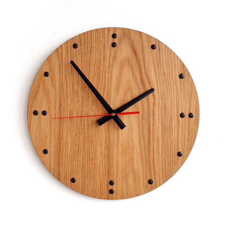 Wood Wall Clock With Hour Marks Clocks For Modern Wood Wall Clock With Hour Marks Clocks For Modern Image 0