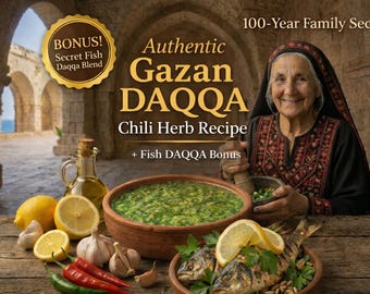 Authentic Gazan DAQQA Chili Herb Recipe | Palestinian Dip (Digital PDF Download)