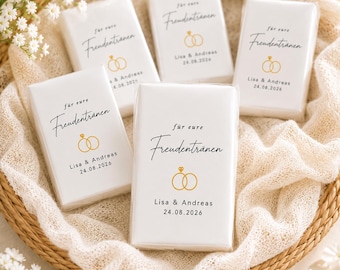 Freudentränen Taschentücher Hochzeit, Personalisierte Hochzeit Gastgeschenke mit Namen & Datum, Trauung Geschenk für Gäste