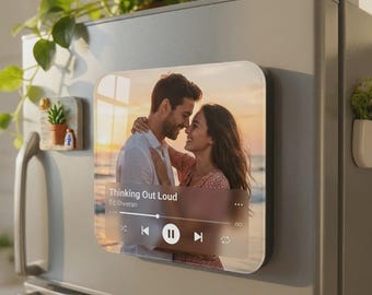 Personalized Photo Music Box Fridge Magnet –Unique Personalized Gift for Family, Baby, or Loved Ones