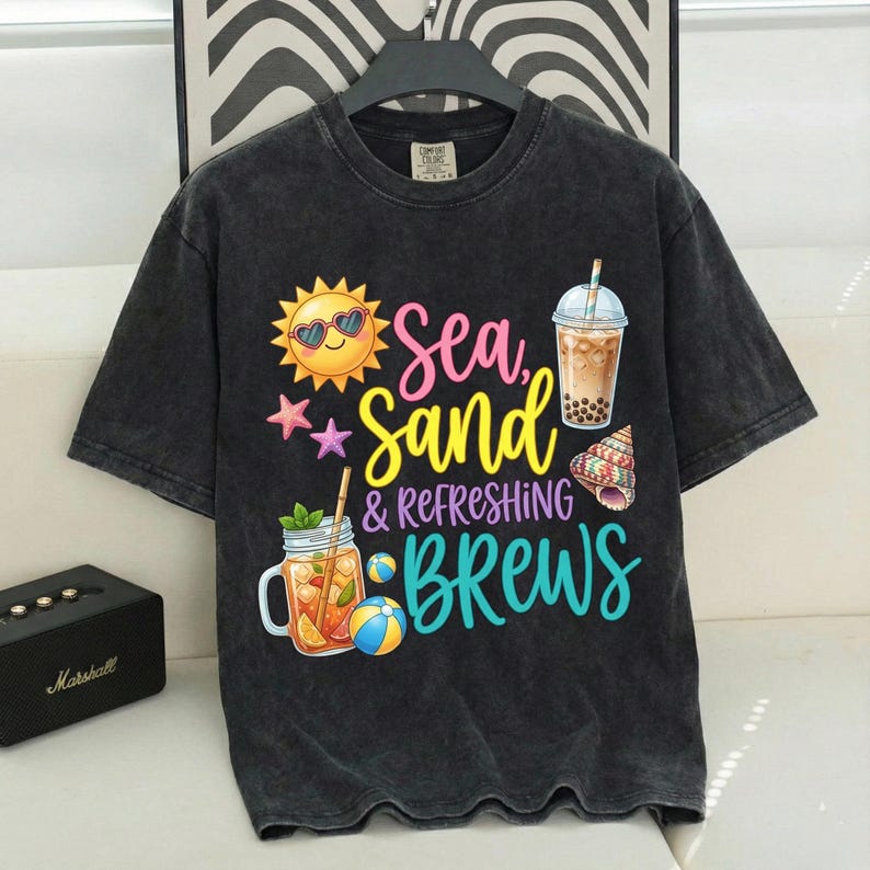 Summer Beach Vibes PNG, Sea Sand Breeze Quote, Tropical Vacation Shirt ...