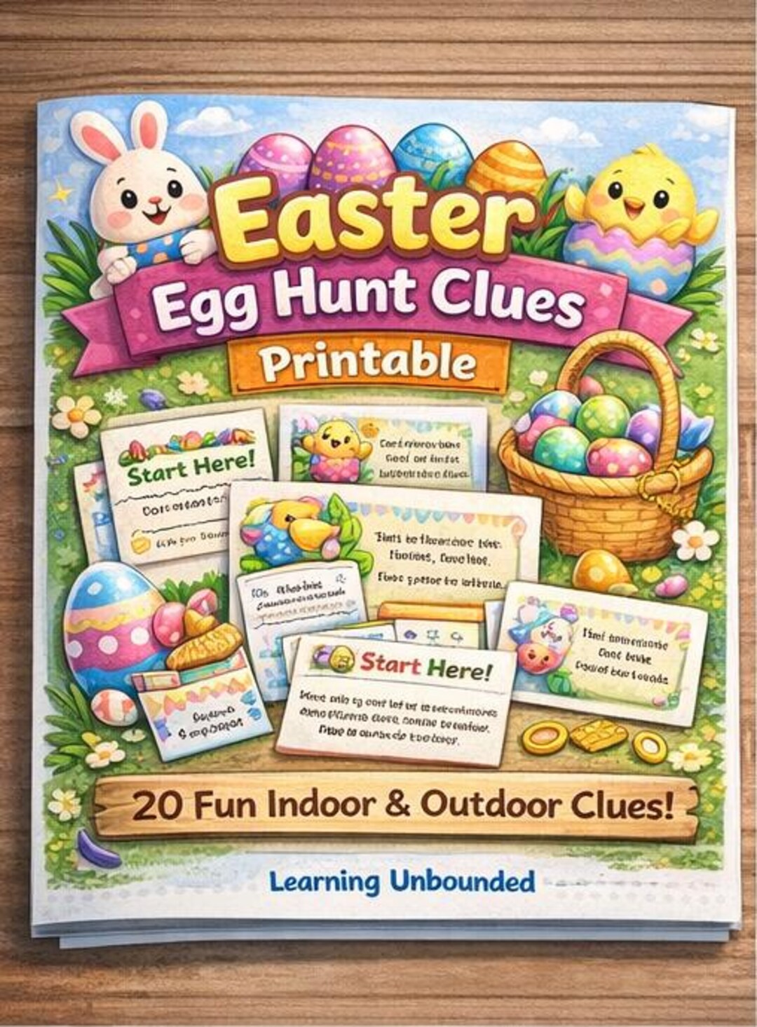 Easter Egg Hunt Clues Printable – 20 Indoor Outdoor Kids Treasure Hunt