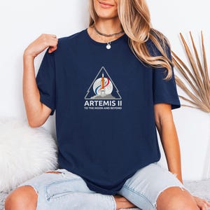 Artemis II Patch Tee, Retro Space Tshirt, Birthday Gift For Astronomer, SLS Rocket Launch Top, Lunar Mission Apparel