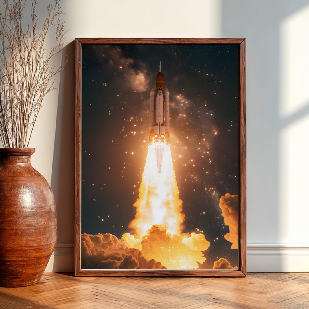 Epic Artemis II Rocket Launch Space Poster, NASA Inspired Rocket Wall ...