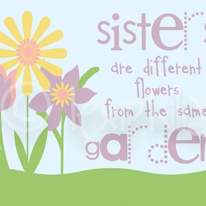 Sisters Print Inspirational quote sister quote bright kids room girls room wall decor sister wall decor children room image 3