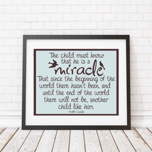 Nursery print The child is a miracle Boy Nursery bird wall decor art baby gift image 1