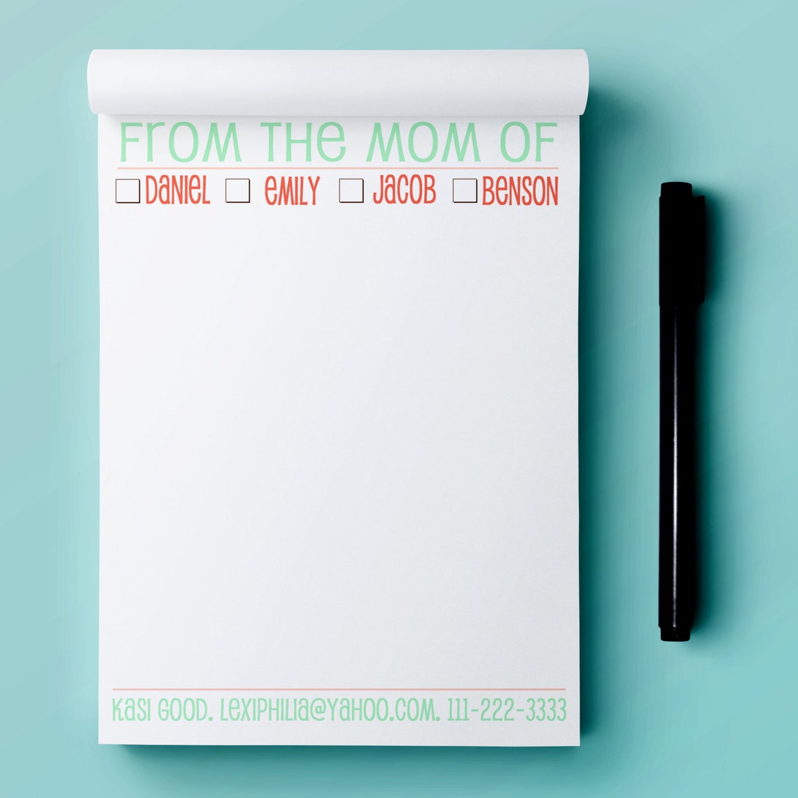 Personalized From the MOM of Notepads Notepad Mom Notepad Etsy