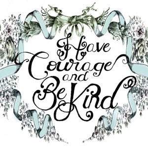 Printable Classic Cinderella print - Have Courage and Be Kind - Art Print - Nursery print - Cinderella quote - girls room art - blue