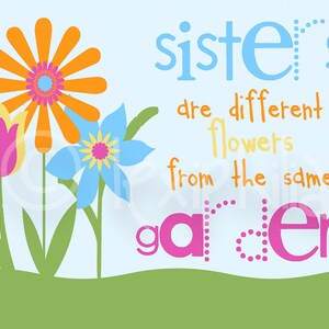 Sisters Print Inspirational quote sister quote bright kids room girls room wall decor sister wall decor children room image 4