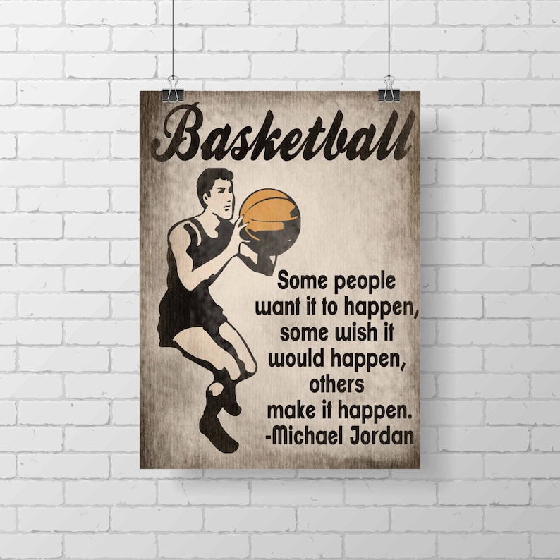 Sport Print Vintage Basketball Art Print Kids Basketball Etsy