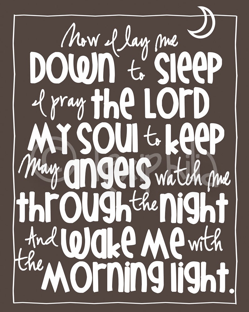 Nursery Print the Lord's Prayer Now I Lay Me Down to Sleep Print