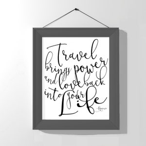 Inspirierende moderne Druck - Reise Wand Dekor - schwarz weiß - Rumi Zitat - Typografie Kunst Poster - Reise Wand Dekor - Abenteuer -Motivation