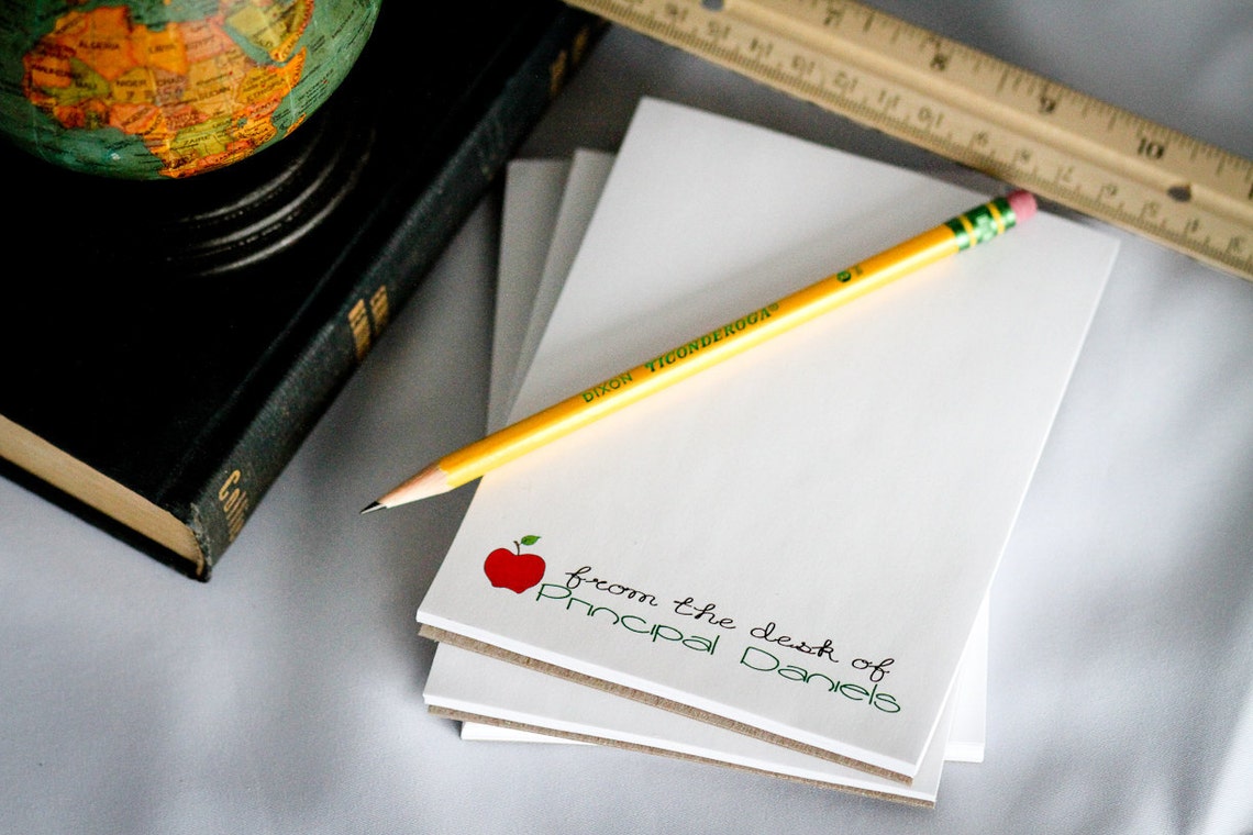 Set of 4 Personalized Teacher Notepad From the Desk of Etsy