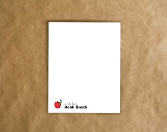 Personalized Teacher Notepad - Teacher Gifts - personalized gift - gift for teacher - teacher stationary - end of year gift - teacher -apple
