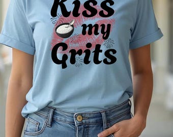Kiss My Grits Shirt, Southern Saying Retro Country Tee, Funny Southern Apparel