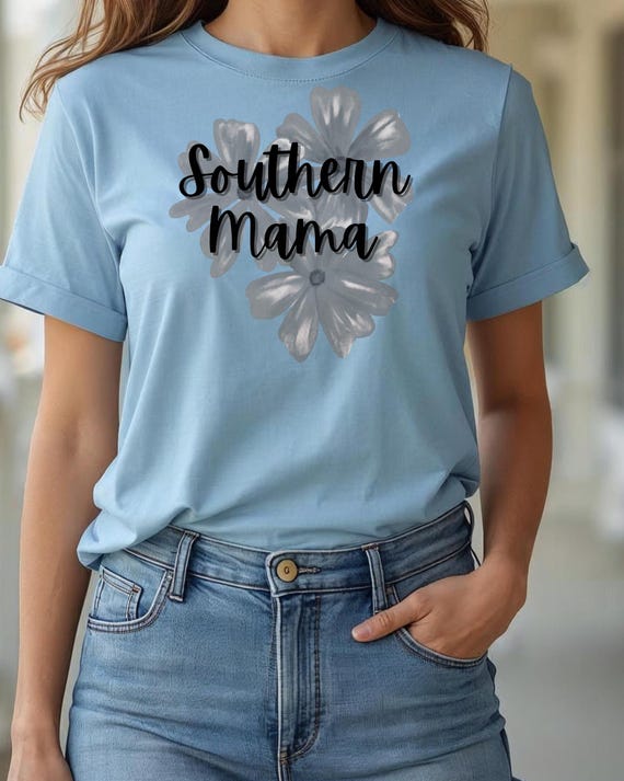 Southern Mama T-Shirt | Soft Cotton Tee, Southern Saying, DTG Print