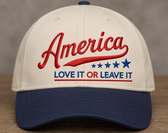 America Love It Or Leave It-borduurontwerp, patriottische USA Cap-bestand,